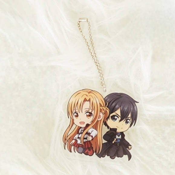 Sword Art Online Kirito Asuna Acrylic Charm Keychain - Picture 5 of 5